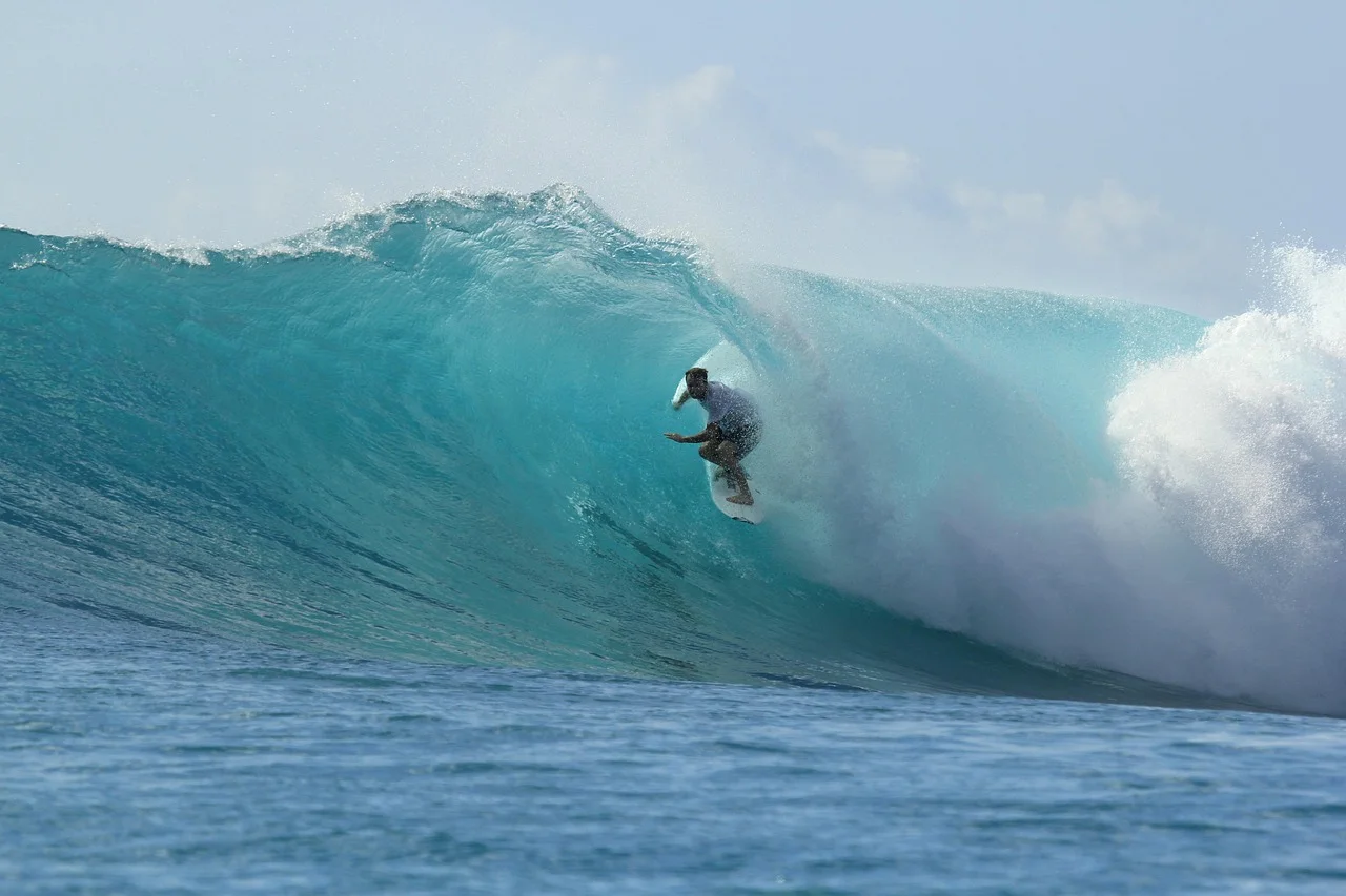 Illustrative surf and coastal scenery