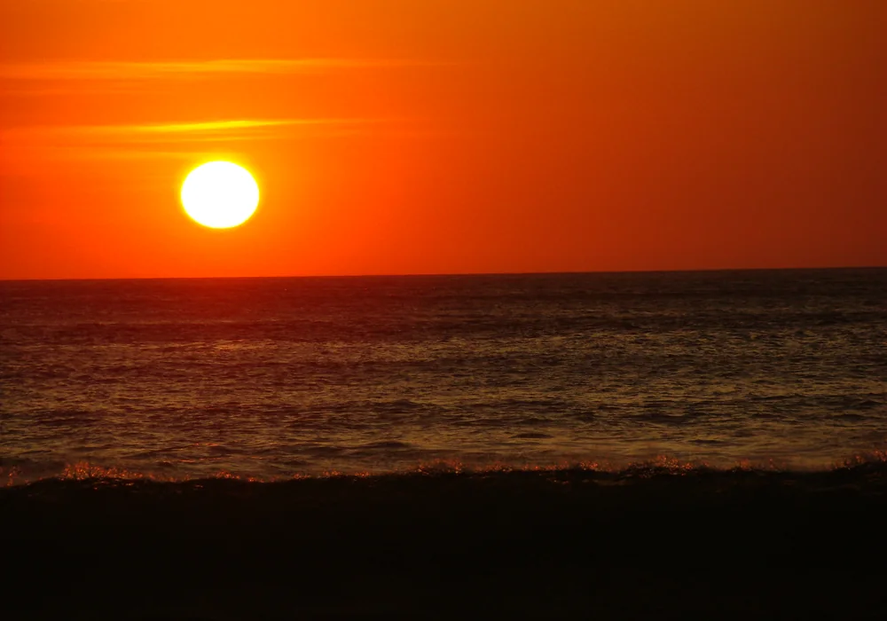 Sunset on the beach in Nosara