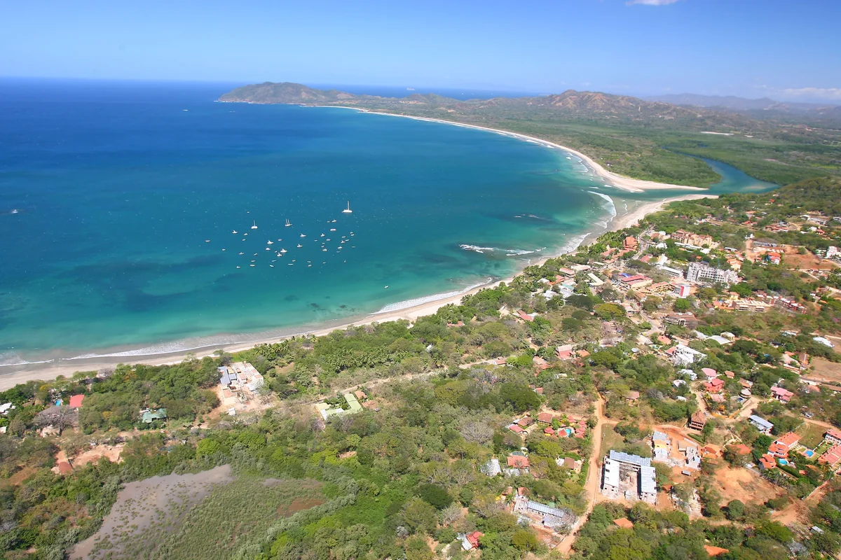 Aerial view of Playa Tamarindo and Playa Grande